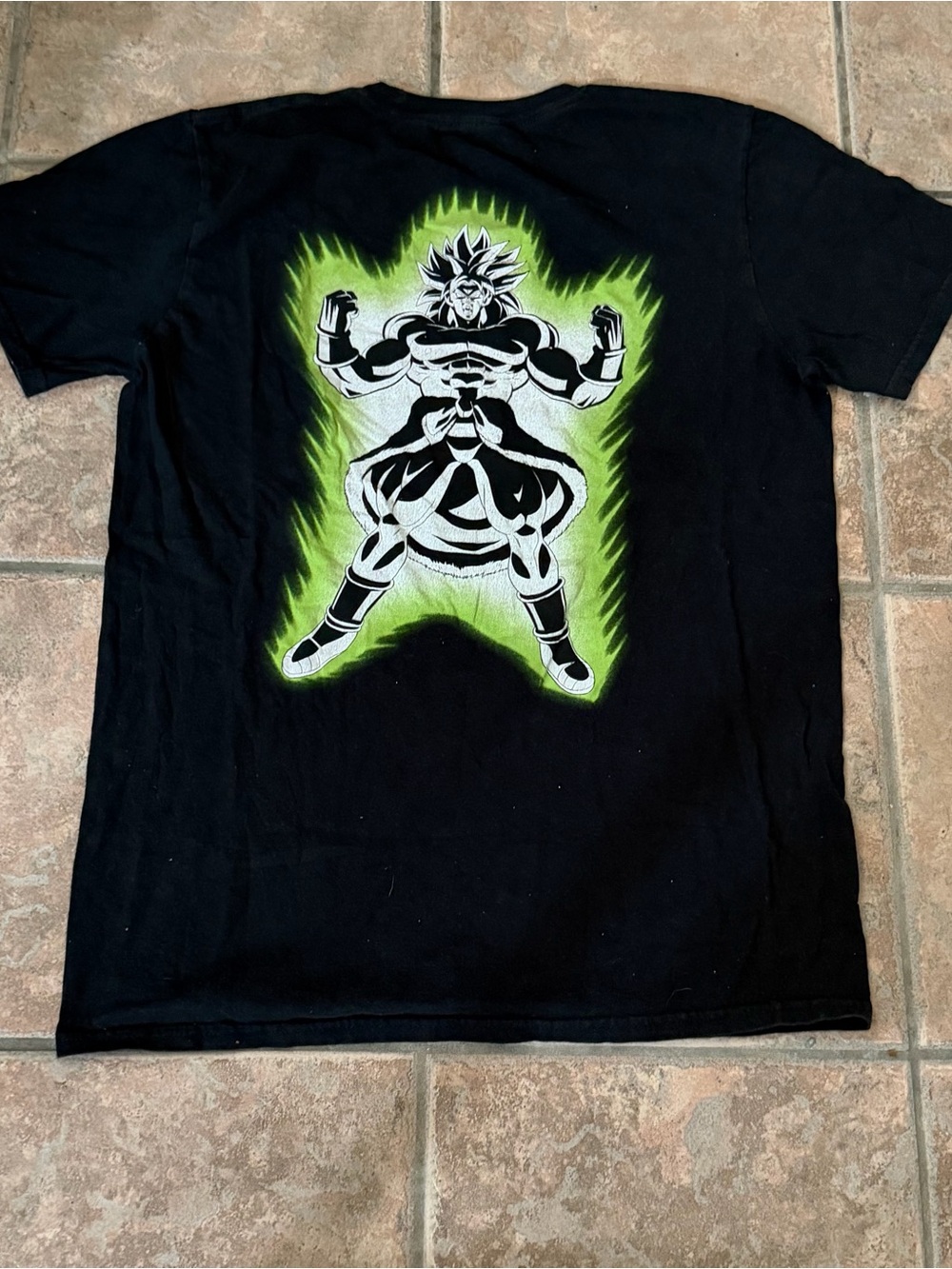 Broly Super Saiyan Tshirt with Green Energy Aura - Men Medium
